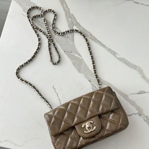 Authentic Chanel patent leather crossbody bag